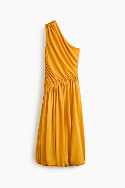 H&M Etek Ucu Balon Kesimli ve Tek Omuzlu Elbise