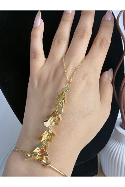 ANKA JEWELLRY Women's Steel Gold Color Hanging Tassel Shammeran |   Modern an...
