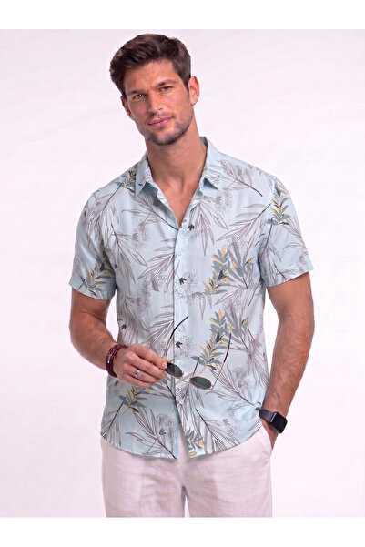 Levantino Men’s Patterned Short Sleeve Resort Collar Shirt