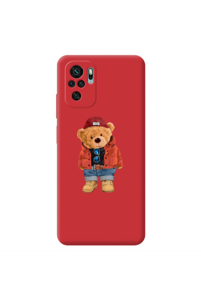 Other Xiaomi Redmi Note 10S Bear in a hat Red Colored Silicone TPU Θήκη