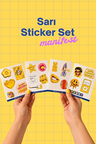 ArtDropsco Manifest Esin Sarı Sticker Seti, GirlBand Temalı Dekoratif Laptop ...