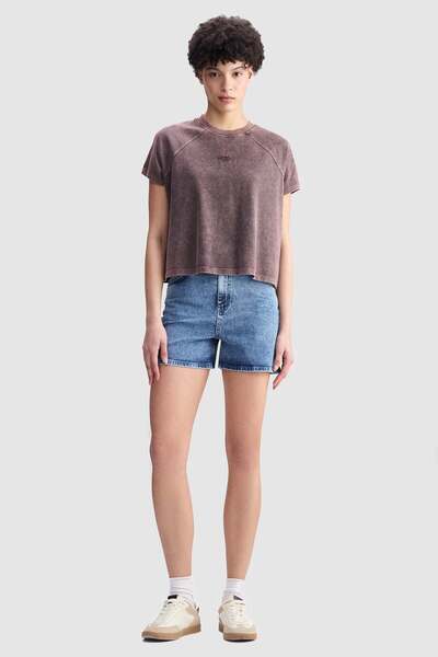 ecko unltd. Ecko Red Paisley Loose Fit Crew Neck Embroidered 100% Cotton Women's Brown Tshirt