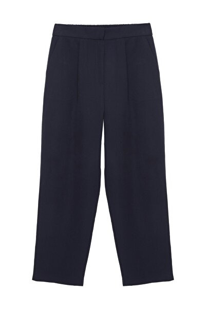 Quzu Ženske platnene pantalone 71154 tamnoplave