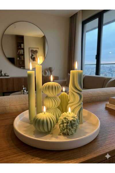 SCA CANDLE Dekoratif mum palm +Top model +Dalga+çiçek +şamdanlık Mum +üç topl...