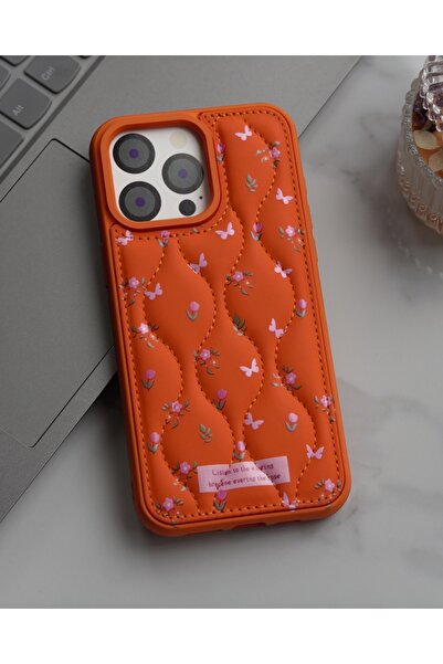 KILIF HOUSE Iphone 17 Pro Max Uyumlu Kapitone Çiçek Desenli Kılıf
