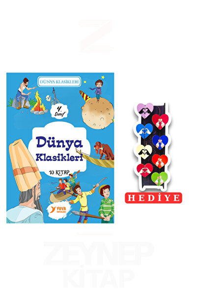 Yuva Yayınları 4.Sınıf Dünya Klasikleri 10 Kitap Set (8'li Kalp Ayraç Hediye)