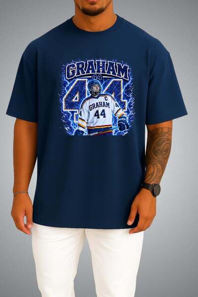 Bahriyeli Collection Oversize Off Campus Graham 44 Chest Printed Unisex T-Shirt