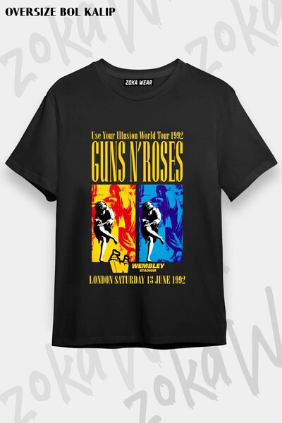 ZOKAWEAR تي شيرت مطبوع للجنسين من نوع Guns N Roses v9