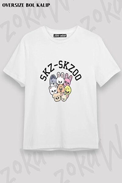 ZOKAWEAR تي شيرت مطبوع للجنسين من Stray Kids Skzoo v6