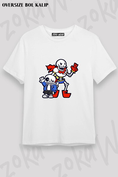 ZOKAWEAR Unisex Loose Fit Undertale Sans V16 Printed T-Shirt