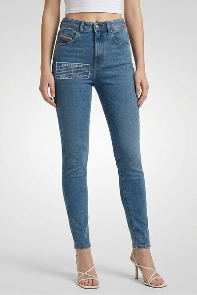 Diesel Women Super Skinny Fit Washed 2018 Slandy-Low Jeans, Blue