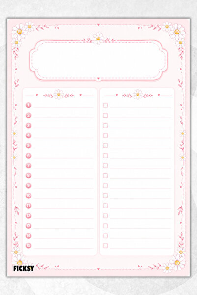 Ficksy To-Do List - A5 - 50 Pages - to Do List - Checklist - Check List - Pla...