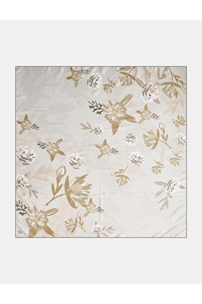 KYR Floral Patterned Scarf Olive Green