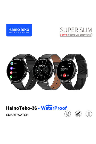 HAINOTEKO -36 Super Slim Waterproof Design Smart Watch with AMOLED Display Bl...