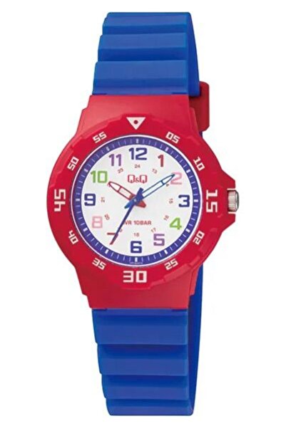 Q&Q Children's Blue Silicone Cord Colorful Dial Wrist Watch with 2 Year Warranty