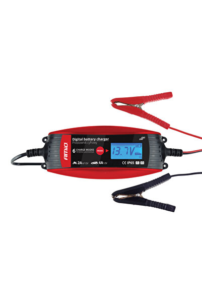 AMIO Incarcator digital pentru baterii auto, 2A/4A, 6V/12V,