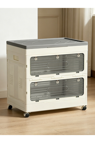 Vitakit Thickened Heavy-Duty Dustproof Storage Box with Wheels, Transparent V...