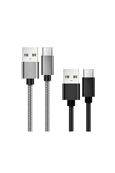 lemontti Set Cabluri Bending Aluminum USB-A la Type-C 0.5m + 1m