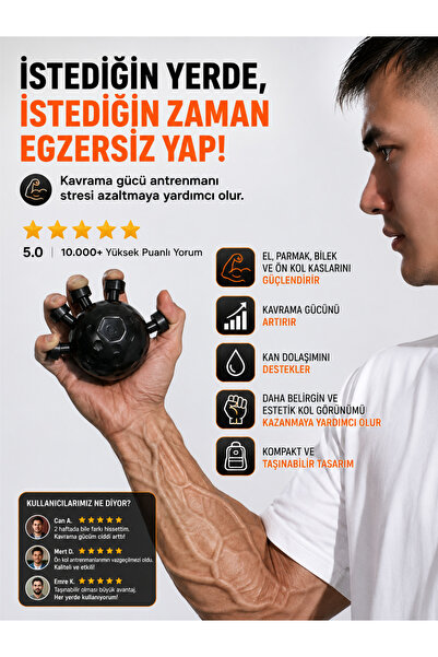 AVENOFY Titan Pro Ayarlanabilir Kavrama Güçlendirici El Yayı | Ön Kol, Bilek ...