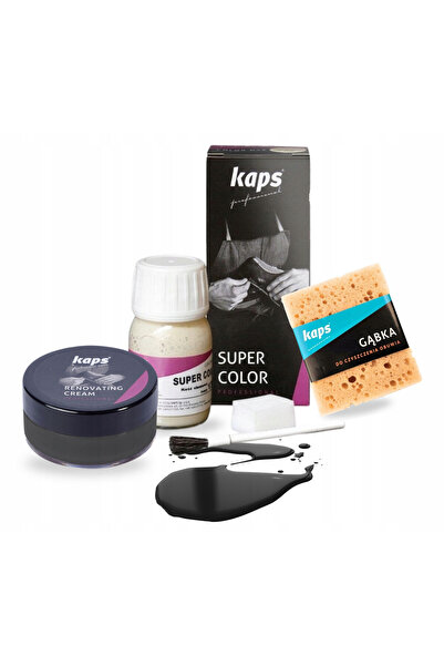kaps Kit de renovare a incaltamintei, Kaps, 3 in 1, 25 ml, negru, vopsea pent...