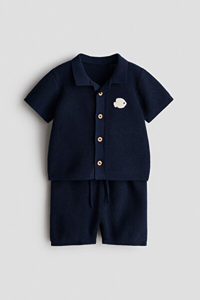H&M 2 Parçalı Pamuklu ve Pirinç Örgülü Set