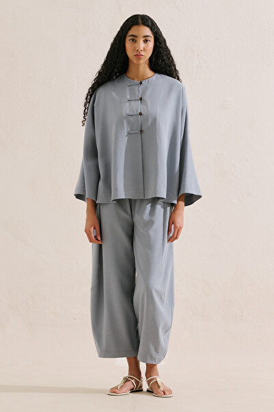 Manuka Linen Mixed Shalwar Pants Blue