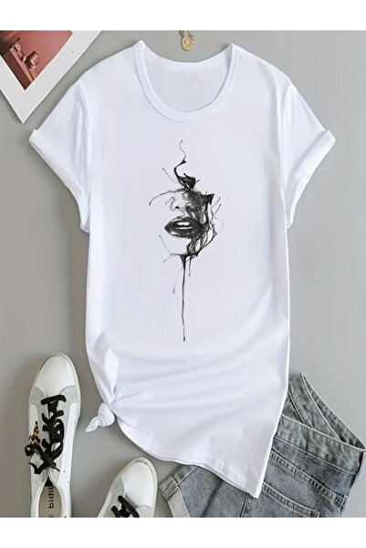 COZYWEAR Artistic Printed White Women's T-Shirt
