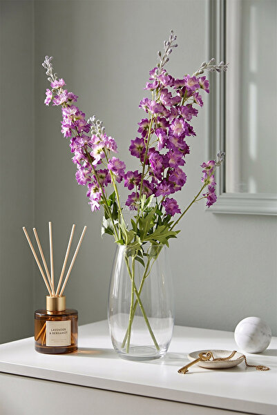 Yapay Çiçek Deposu Yapay Lüx Zarif Delphinium Dalı 85 cm Lila