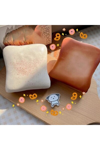 GIA'S WORLD Jucarie squishy antistres fidget Paine cu unt, cu revenire lenta,...