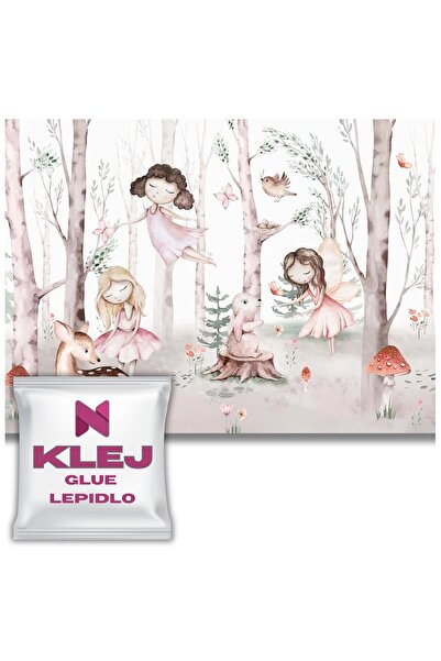 Naklejkomania Tapet Pastel Cu Paduri De Zane Pentru Copii, Bej, Decoratiune 2...