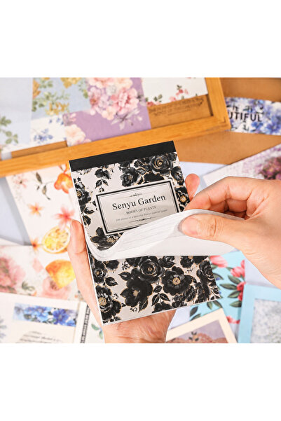 SF SCRAPBOOK KIRTASİYE 100 Sheets Vintage Floral Themed Scrapbook Paper Pad |...