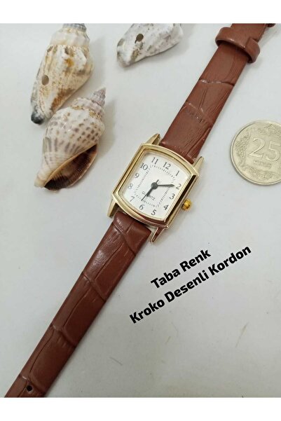 Brality New Season Vintage Design - Tan Color Strap - Women's Wristwatch Gold...