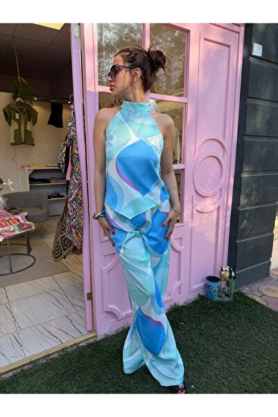 Hilals Butik Halter Yaka Saten Takım