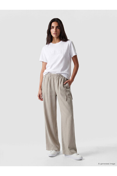 LC Waikiki Wide Leg Women's Jean Pants with Waist Cord for Style Seekers from...
