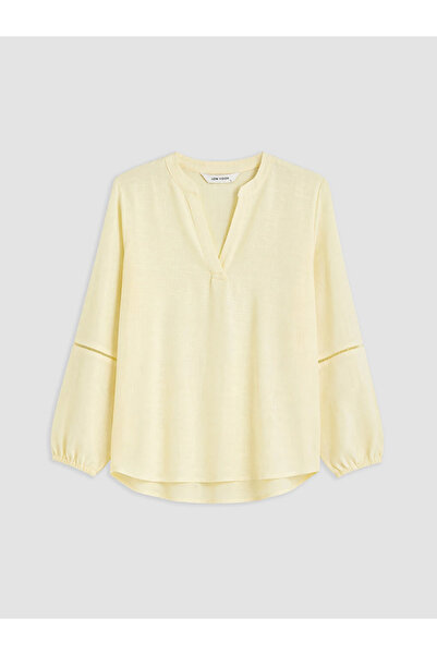 LC Waikiki Yellow Collar Blouse with Embroidery Detail