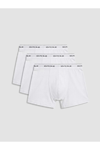 LC Waikiki Beyaz Pamuklu Esnek Erkek Boxer 3'lü