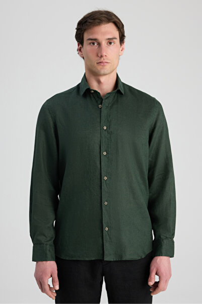 D'S Damat Ds Damat Comfort Khaki Linen Shirt