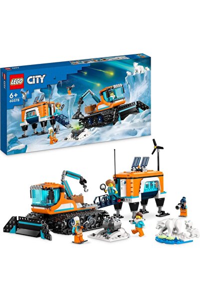 LEGO جرافة ثلج المدينة القطبية مع مختبر متنقل، لعبة مركبة ثلجية للبناء، نيزك،...