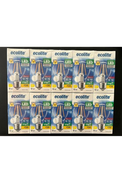 Ecolite 12 WATT E-27 DUYLU 1750 LÜMEN 2700 KELVİN SARI IŞIK A60 ŞEFFAF CAM LED AMPUL