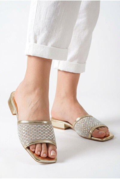 Zerenyus Ortu Gold Daily Comfortable Embroidered Slippers
