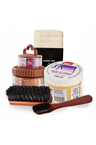 Palc Set de ingrijire a incaltamintei, varf, 5 in 1, maro deschis, pasta crem...