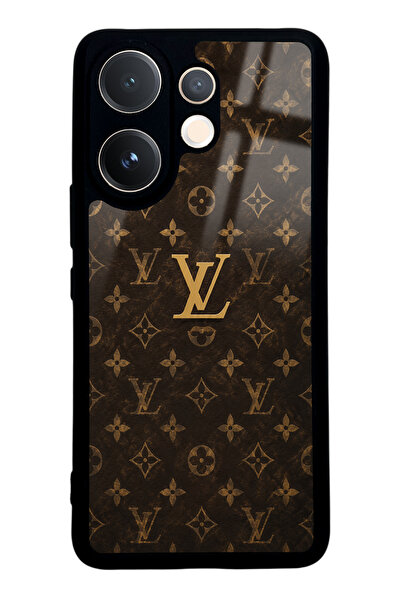 Spoyi Vivo V60 Brown Gold LV Tasarımlı Glossy Telefon Kılıfı