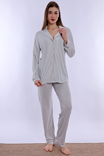 ByLohusa Front Buttoned Cotton Maternity and Breastfeeding Pajama Set Effortt...