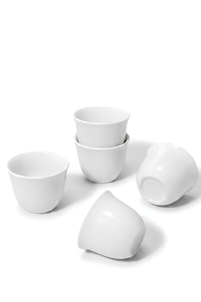 Generic Set of 12 Plain White Porcelain Arabic Coffee Cups - Minimalist Desig...
