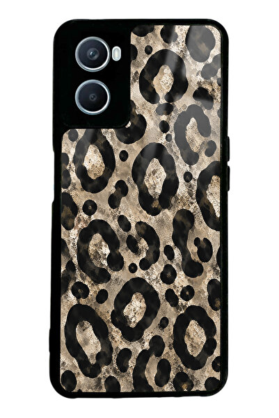 Spoyi Oppo A96 Brown Leopar Tasarımlı Glossy Telefon Kılıfı