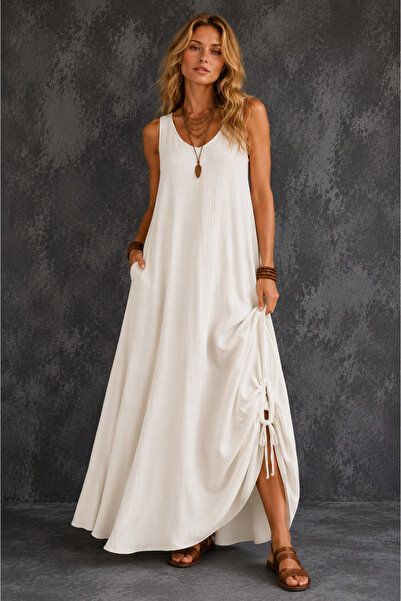 UTDU Muslin Fabric Long Dress