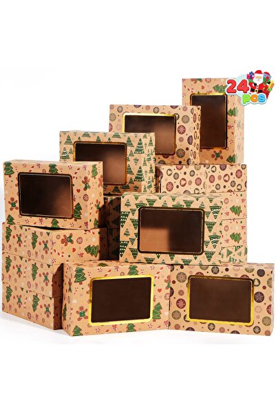 JOYIN Top Bottom Set of 24 Gift Boxes, JOYIN, Pastry Storage, Kraft Cardboard...