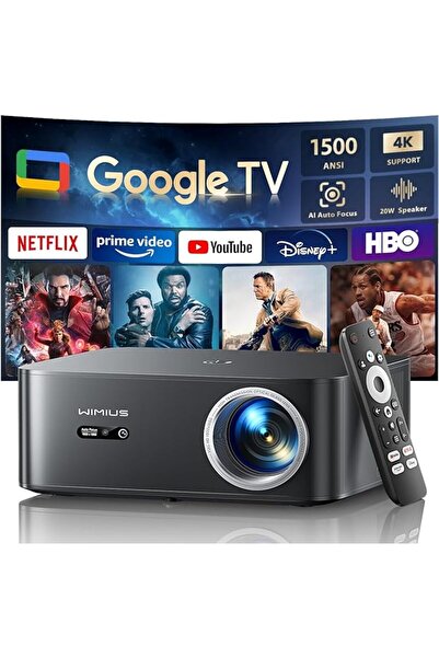 WiMiUS Βιντεοπροβολέας K13, 1500 ANSI Lumens με Google TV, Full HD 1080P για ...