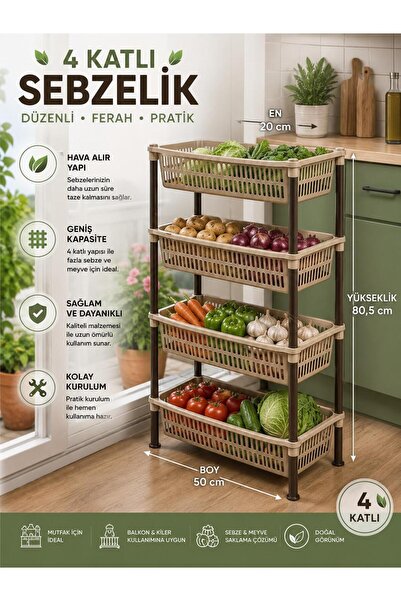 LOREMPBOX 4-Tier Multi-Purpose Crisper and Organizer Shelf