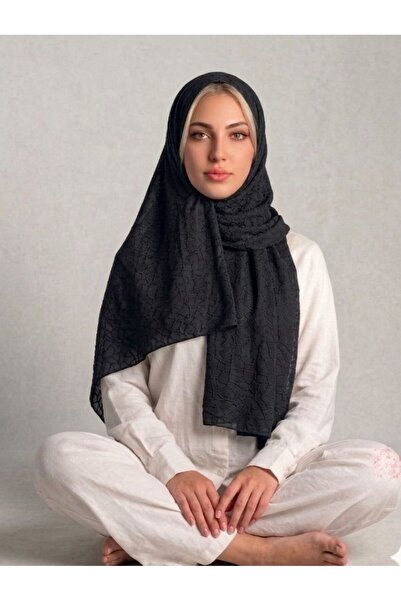 Veil Designer طرحة بوال اسود ملكي قماش ياباني بتطريز علي كامل الطرحه المقاس :...